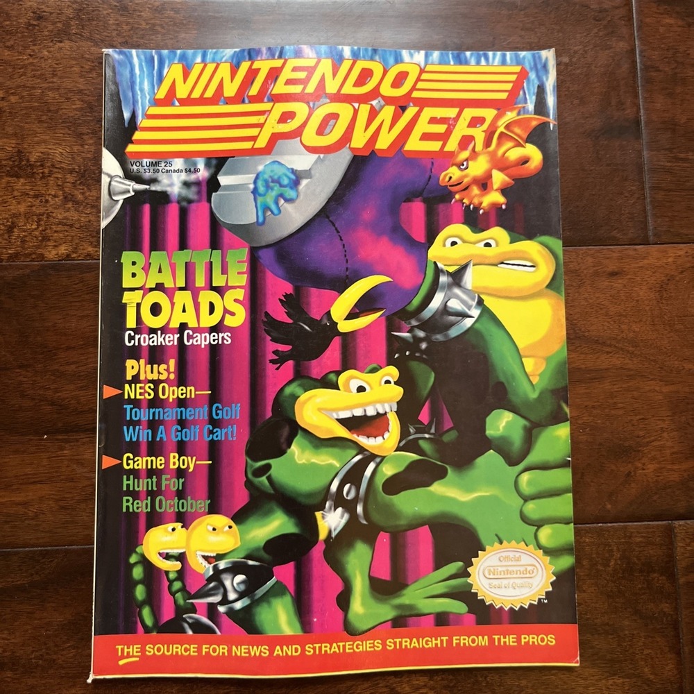 Nintendo Power Vol 25 June 1991 Battle Toads Spy Hunter Poster Mailer Inserts